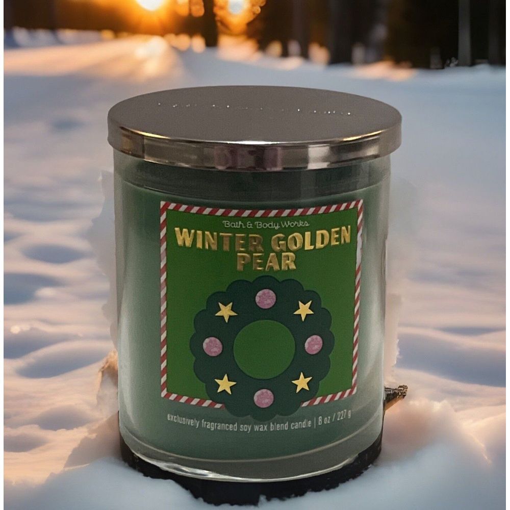 Winter Golden Pear Limited Edition Bath & Body Works 30 to 50 Burn Hrs